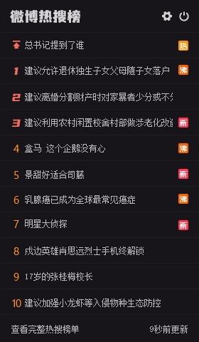 微博热搜榜桌面小工具,桌面微博热搜软件,桌面微博热搜