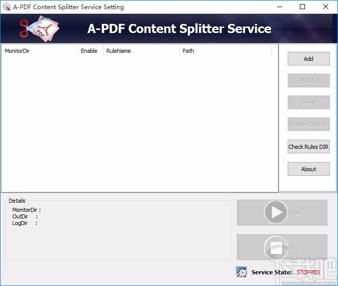 A-PDF Content Splitter Service下载,PDF文件分割软件