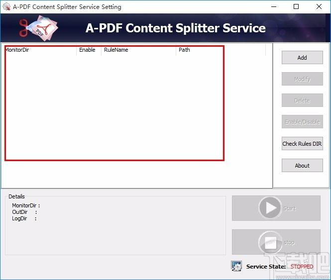 A-PDF Content Splitter Service下载,PDF文件分割软件